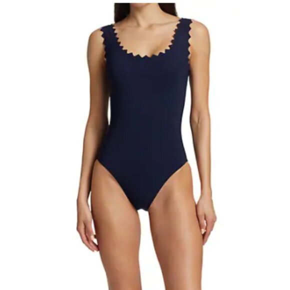 NWT! Karla Colletto Navy Blue Ines Ric Rac Underwire One Piece Swimsuit NEW! - Picture 1 of 3